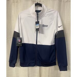 Nike NFL Team Apparel Los Angeles Rams Sweater Navy Blue White Gray NWT Size M